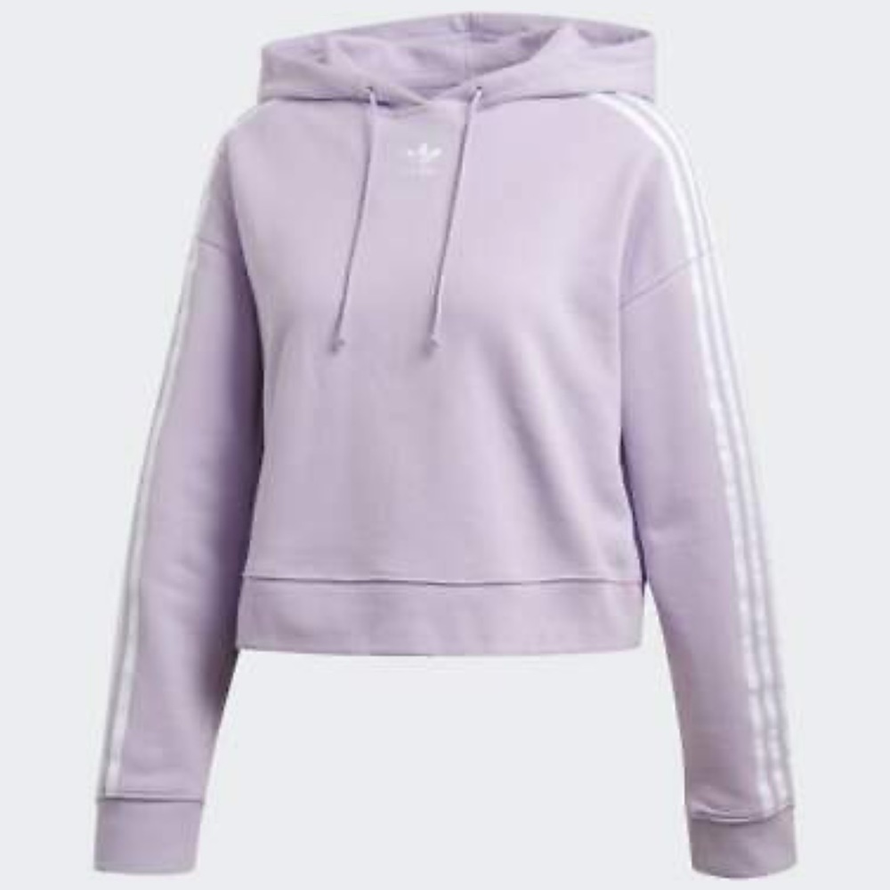Purple Glow Crop Adidas Hoodie